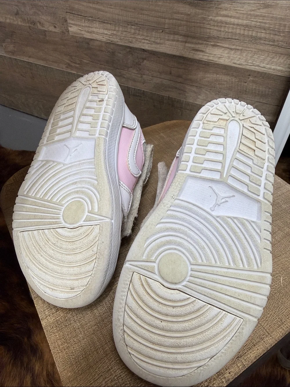 Nike Air Force Kids Pink and White Low-Top Sneakers